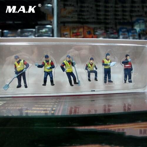 6pcs 1/50 Construction Workers Maintenance Workers Mini Dolls FOR Engineering Vehicles