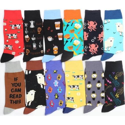 Mens Cotton Socks Set Gifts Winter Print Animal Warm White Womens Sock Funny From The Factory Dropshipping Contact Us