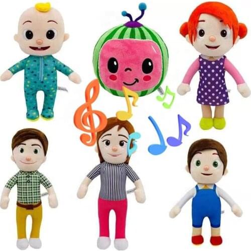 6pcs/lot CoCoMelon Plush Toy Animation JJ Plush Doll Watermelon Doll Childrens Gift Super Baby JoJoed Children Birthday Gifts