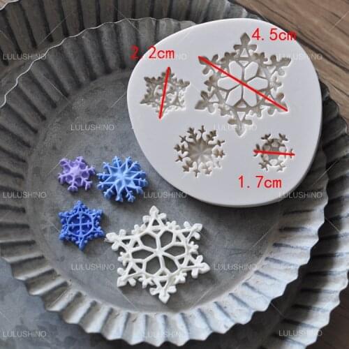 DIY Christmas Snowflake Mold Silicone Chocolate Mold Candy Cookie Fondant Cake Decorating Tools Kitchen Baking Cake Tools FM1191