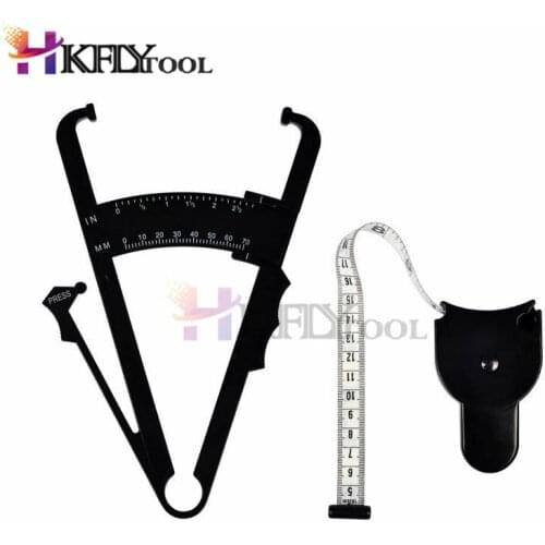 2Pcs/Set Black PVC Body Fat Caliper Measuring Tape Tester Lightweight Fitness Lose Weight Equipmnet For Body Building Rated 0.0