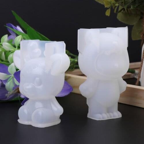 Silicone Silicone Mold 3D Animal Cute Rabbit Deer Christmas Gifts DIY Jewelry Pendant Tools Cake Fondant Chocolate Decor Crafts