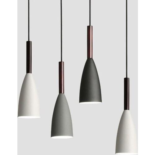 Nordic Minimalism Droplight E27 Aluminum Wood Pendant Lights Home Restaurant Decor Lighting Lamp and Bar Showcase Light Fixture