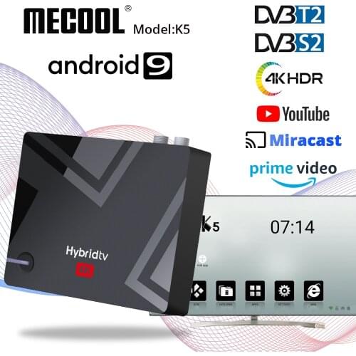 MECOOL New K5 Android 9.0 Smart Tv Box Amlogic S905X3 2.4G 5G WIFI LAN 10/100M Bluetooth 4.1 2GB 16GB DVB S2/T2/ Set Top BOX