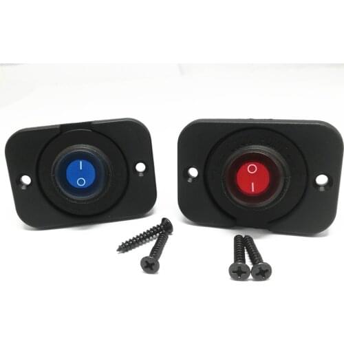 DIY Waterproof Round Rocker Toggle Switch SPST On/Off 20A DC12V LED 3Pins With Panel for Car Truck Marine Boat