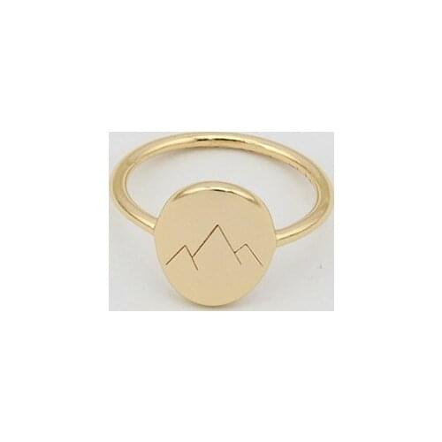 High Quality Oval Gold Plated Engraved Statement Ring for Women Custom Rings Jewelry Anniversary Gift