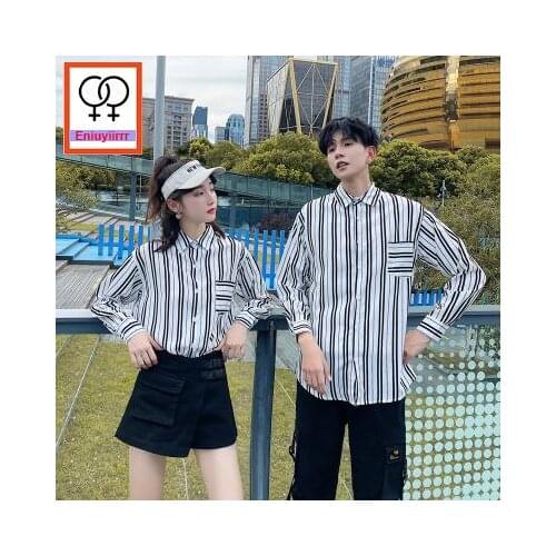 New Matching Couple Clothes Lovers Holiday Date Girlfriend Boyfriend Bow Tie Single-Breasted Button Blouses Couple Shirts Cute