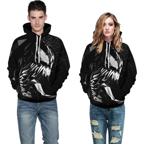 Sweatershirt sweaters 3D venom digital printing womens long sleeve hooded sweater fashion autumn clothespuloveres
