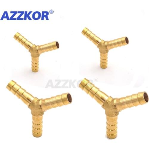 1 PC Brass Pagoda Y-type Tee Joint Pneumatic Three Way Fuel Water Air Hose Connector 6-16mm