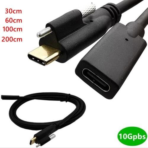 10Gbps 5A USB 3.1 Type-C female to USB-C male data cable with cable 60hz gold plated 4K 16 + 1 core best quality 1m 2m