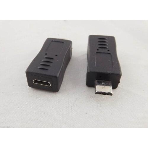 10pcs Black Micro USB 5 Pin Male To Female Jack Extension Converter Adapter Connector