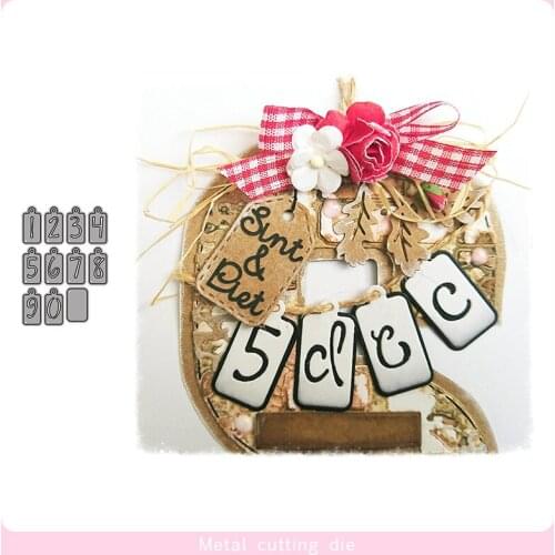 10pcs mini Number Labels Metal Cutting Dies for DIY Scrapbooking Photo Album Decorative Embossing Paper Card Crafts Die Cut 2019