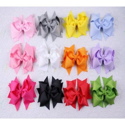 100pcs headwear 4inch pinwheel hair bows clips grosgrain ribbon Bowknot ponytail holder hair elastic hairpins accessories HD3206