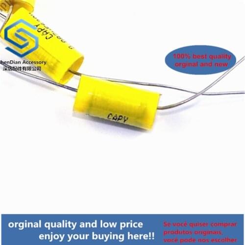 10pcs 630V fever electrodeless copper foot audio 0.082f yellow through heart axial cholangio mechanical coupling film capacitor