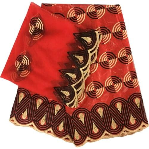 2021 Bazin Riche Tissues African Guinea Brocade Fabric Cotton Fabrics For Wedding French Tulle Lace Gele Headtie 5+2 yards/lot