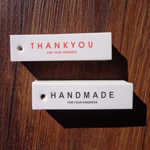 50pcs Thank You Gift Packaging Label White Paper Tags Handmade DIY Box Label Cards Wedding Favors Cookies Gift Decorating Tag