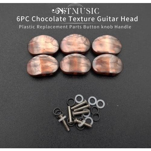 6PCS Chocolate Guitar Tuning Pegs keys Tuners Machine Heads replacement Buttons knobs Handle
