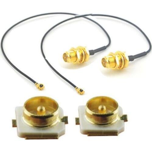 6pcs/lot IPX To RP-SMA Female WIFI Antenna Cable 17cm + Mini PCI u.fl Male SMD Connector