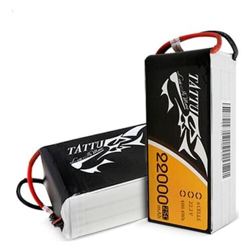 22000mAh 6S 25C 22.2V Tattu lipo Battery for Drone Agricultural Gens rechargeable battery with XT90 plugs