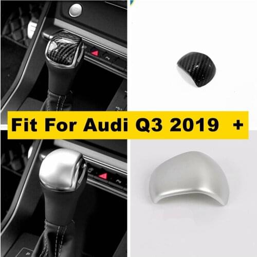 Auto Accessory Gear Shift Shifter Knob Head Handle Handball Cover Trim Matte / Carbon Fiber Look ABS For Audi Q3 2019 2020 2021