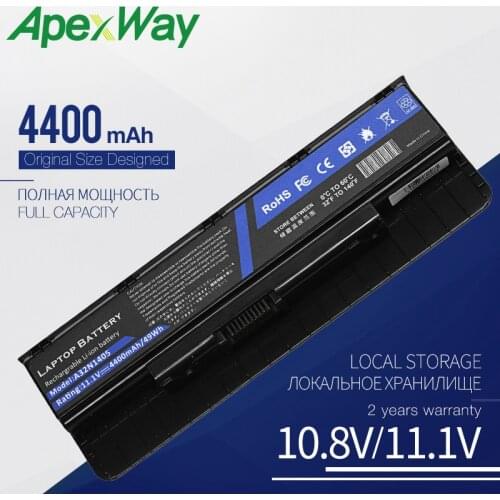 Apexwa 10.8V Laptop Battery A32N1405 A32NI405 For ASUS G551 G551J G551JK N551JW4720 N751 G551JM G551JW N751JK For ROG G58 G58J