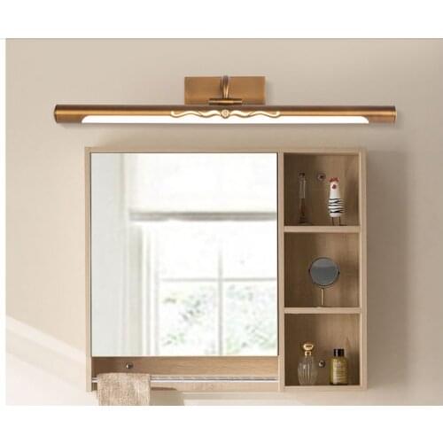 Free Shipping Brass Color Mirror Wall Lamp 110V~220V Bathroom Mirror Lamp Waterproof Retro Bronze Cabinet Vanity Mirror Lights