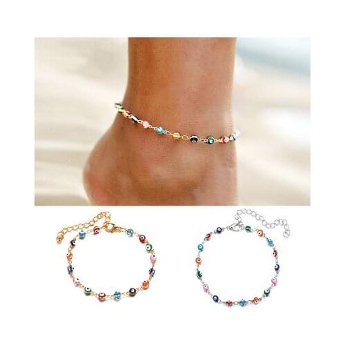 Ankle Bracelet Bohemia Colorful Turkish Eyes Ankelt Bracelet Charm Bead Ankelt Leg Jewelry
