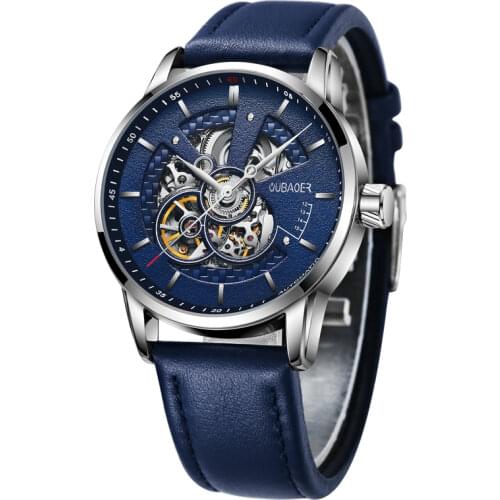 2020 OUBAOER Watch Men Skeleton Mechanical Original Luxury Brand Wristwatch Male Clock Self-Winding Automatic Relogio Masculino