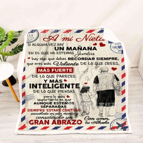 Letter Design Blankets For To My Daughter/Wife/Son/Girlfriend Warm Cozy Throw Blanket for Bed Home textiles Best Christmas Gifts