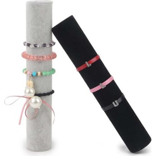 Hot Selling Black Gray Rose Red Velvet Bracelet Display Holder Jewelry Receiving for Bracelets Bangle Organizer Shelf Rack Stand