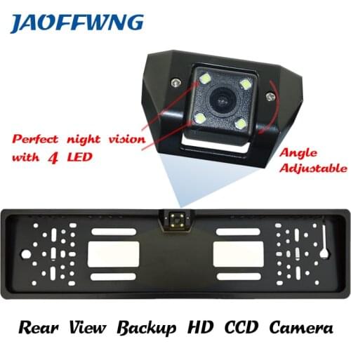 For CCD HD car rear view camera backup reverse Universal camera European License Plate Frame night vision with LED camera