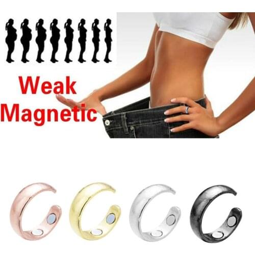 Weight Loss Ring with Four Magnets Decrease Fat Burning Rings Care Magnetic Health Finger Body Decrease Decrease Tool Ring B9N2