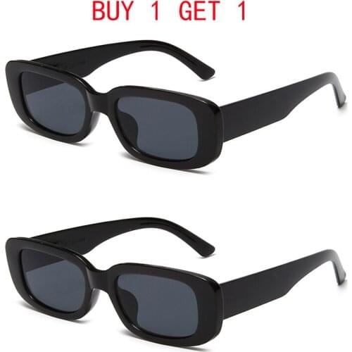 Buy One Get One Free Small Rectangle Sunglasses Women Vintage Brand Designer Square Sun Glasses Shades Female UV400