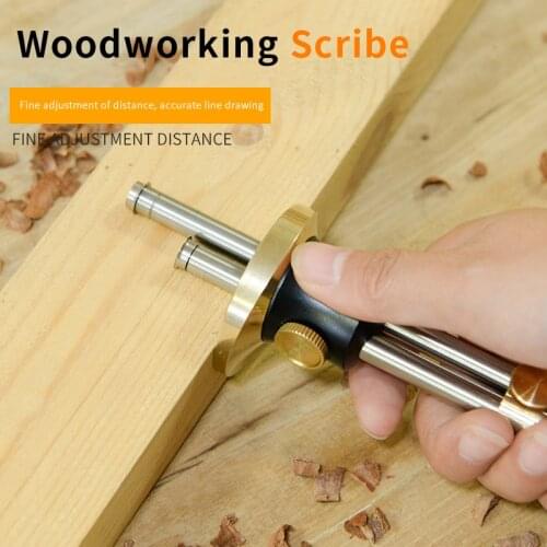 Woodworking Marking Gauge Scribers Fine Tuning Carpentry Rule Fountain Quality Copper Line Drawing Tool Special Line Ruler