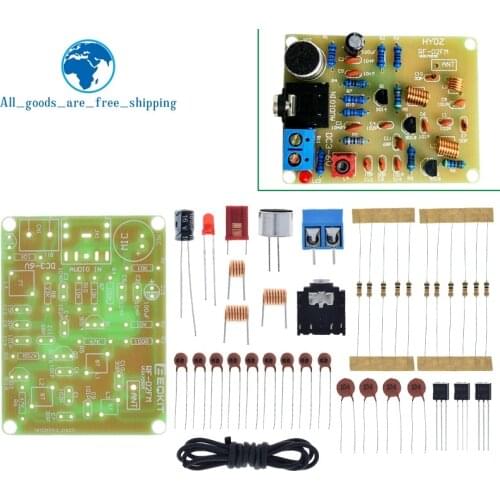TZT 88-108MHz FM Frequency Modulation Wireless Microphone Module DIY Kits Transmitter Board Parts DC 3-6V FM Transmitter Module