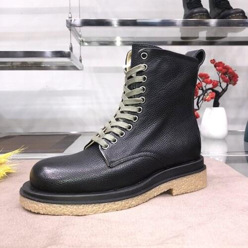 Male Military Boots Double Sole Motorcycle Shoe Man 2021 Spring Men Boots Genuine Leather 13#20/10d50