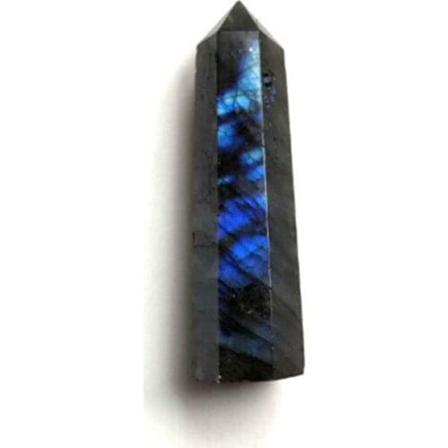 Natural labradorite wand point healing Gemstone Hexagonal Wand Home Decor