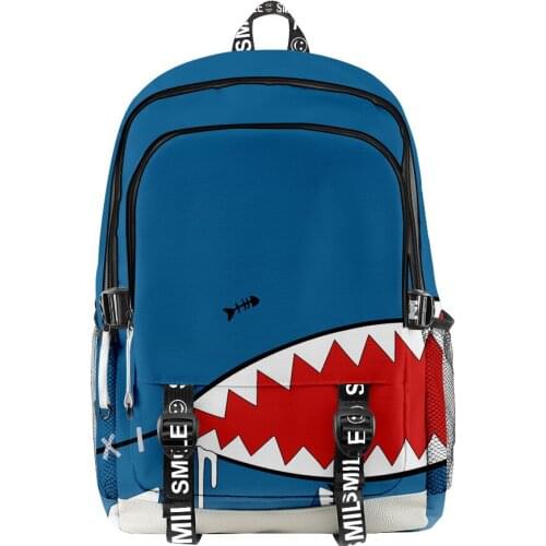 2021 New Gawr Gura Hololive Anime Schoolbag 3D Primary Middle School Students Backpack Men Women Oxford Travel Backpack