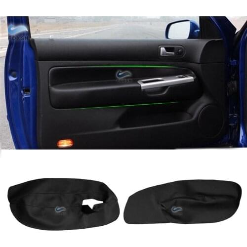 2pcs Front Covers For VW Golf 4 MK4 Jetta 1998 - 2005 only 3 doors Car Microfiber Leather Door Handle Armrest Panel Cover Trim