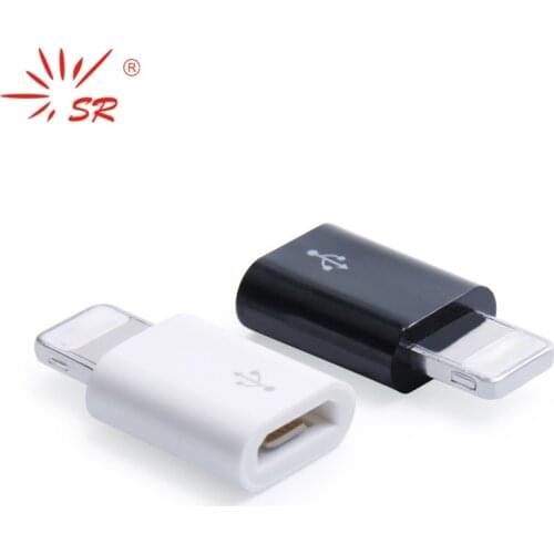 SR Micro USB Lighting Adapter Female to Male Converter Connector Support IOS System Charging Sync Data for Apple for iPhone
