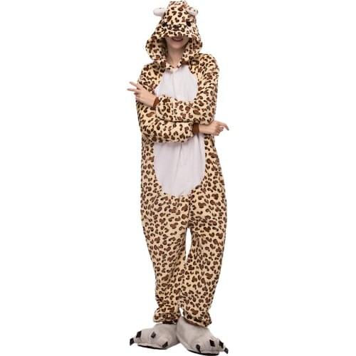Adult Pajamas Leopard Onesie Women Pyjamas Pijama Bear Winter Sleepwear Onepiece Night Suits