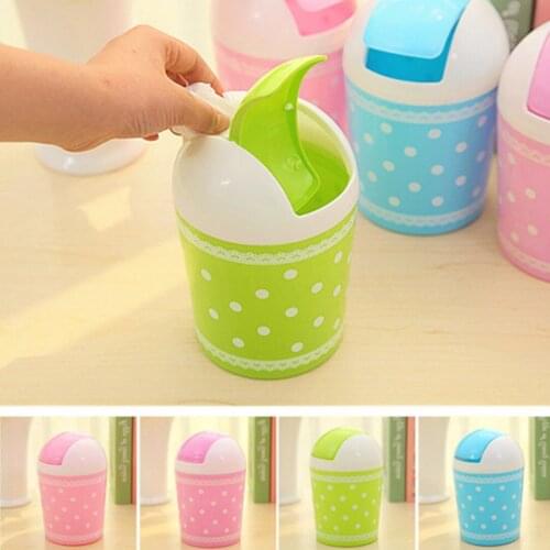 Mini Plastic Car Table Dustbin Trash Can Waste Container Rubbish Bin Box Basket