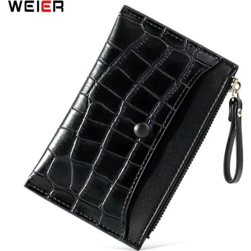 Portable Small Wallet Women Stone Pattern Pu Leather Zipper Coin Purses Female Card Holder High Quality Brand Designer