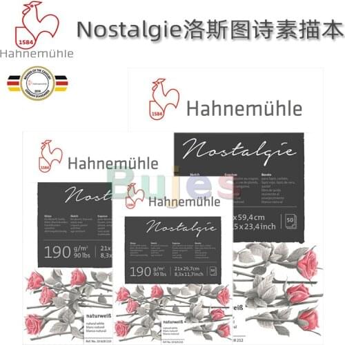 Hahnemvhle Nostalgie Professional Sketch Book,Drawing Book A2 A3 A4,High Quality, Aging Resistance and Wide Application,50 Pages