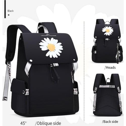 Little dasiy Women Backpack Flower Fashion Waterproof Student kids Schoolbag Large Capacity Teenage Girls School Backpack Female
