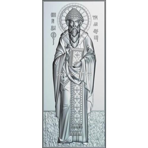 Saint Saint Spyridon 3D model relief figure STL format Religion 3d model relief for cnc in STL file format