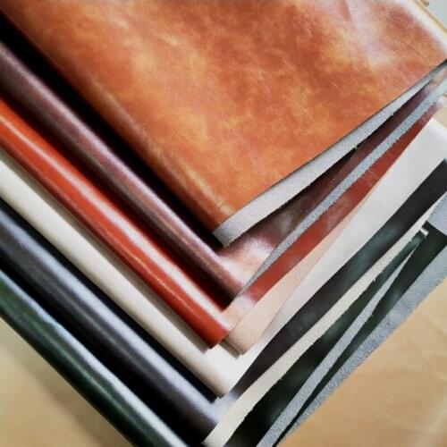 Selfa Dhesive Crazy Horse Oil Leather Sofa Upholstery Hard Pack Soft Leather Fabric Home Decoration Accessories Crafts