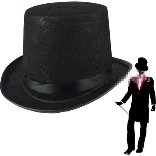 Adult Children Magician Performed Hat Black Top Party Hat For Gentleman Baron Women Men Stage Performances