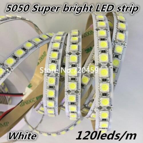 12V Super bright LED strip 5050 RGB Strip 120leds/m 5050 not-waterproof jewelry cabinet lighting decoration led strip