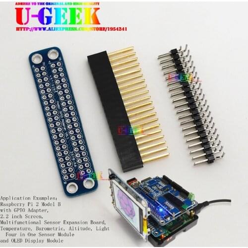 UGEEK Original Unassembled/Assembled Double GPIO Adapter for Raspberry Pi 4B ,3B,3B+,3A+,2B,A+,B+, Zero|Transfer GPIO to Front